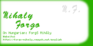 mihaly forgo business card