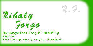 mihaly forgo business card